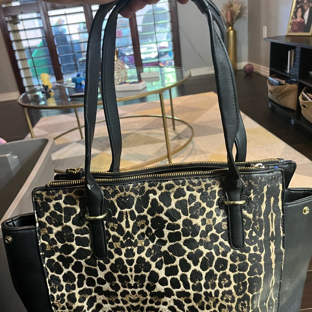 Kate Landry Leopard and Black Tote